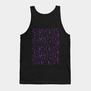 Purple Music Notes Pattern Tank Top